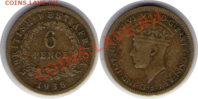 >L< Брит. Западная Африка 6 пенсов 1938 до 31.03.12 18:00 - Брит. Западная Африка_6_пенсов_38