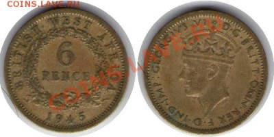 >L< Брит. Западная Африка 6 пенсов 1945 до 31.03.12 18:00 - Брит. Западная Африка_6_пенсов_45