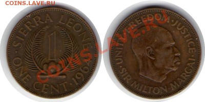 >L< Сиерра Леоне 1 цент 1964 до 31.03.12 18:00 - Сиерра Леоне_1_цент_64