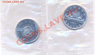 Продам 1$ Канада 1963 и 1964, серебро - 2