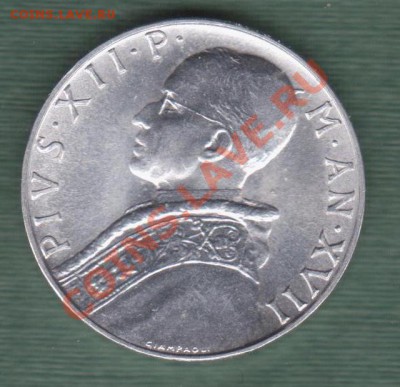 Ватикан, 10 Лир 1955 Малотираж (26.03) - 6