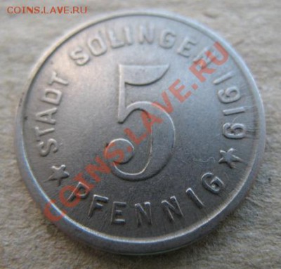 1919 г, Золинген, 5 пфеннигов, до 03.04 в 21-00 мск - нот солин