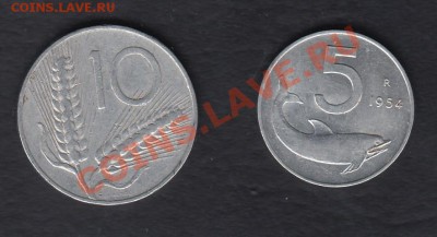 Италия 5 лир 1954 и 10 лир 1952 до 29.03.2012 22-00 - 111