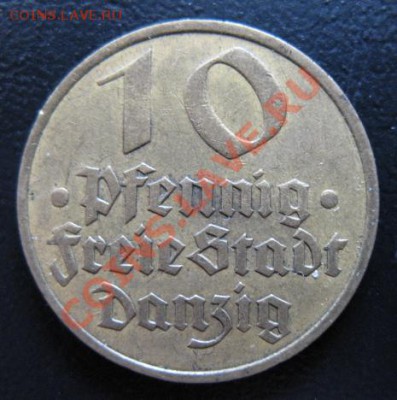 1932 г, Данциг, 10 пф, до 03.04 в 21-00 мск - данциг 10
