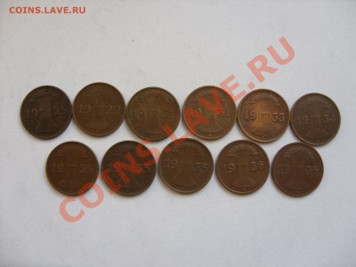 1 и 2 Рейхс и рентенпфенниги. Германия. Хороший сохран. - 1 пф Веймар - 2