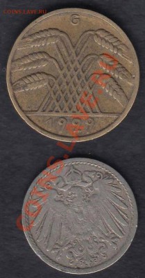 Германия 5 пф. 1901 J и 10 пф. 1929 G до 30.03.2012 22-00 - 018