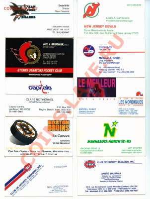 Визитки клубов НХЛ, и пр. хоккейные. 20 шт. Оценка. - Business Cards_1