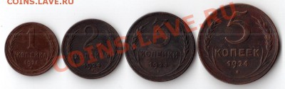 1,2,3,5 копеек 1924 года - 1924