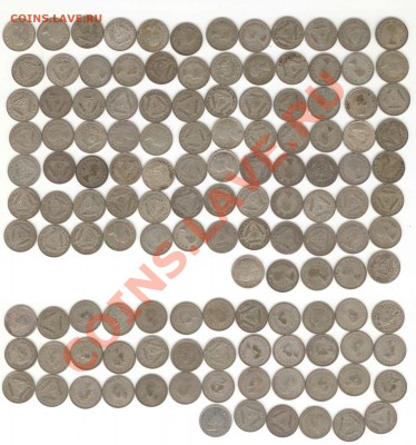 Ag Южная Африка 3 пенса 111шт 1951-1959 4.4.12 22:00мск - Южная Африка серебро!!