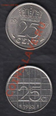 Нидерланды 25 центов 1957 и 1983 до 02.04.2012 22-00 - 111
