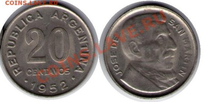 >L< Аргентина 20 сентав Сан Мартин 1952 до 7.04.12 18:00 - Аргентина_20_сентав Сан Мартин_52