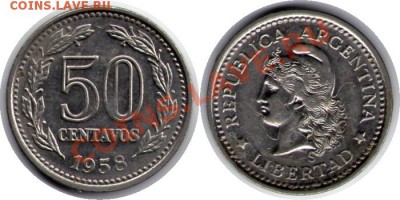 >L< Аргентина 50 сентав 1958 до 7.04.12 18:00 - Аргентина_50_сентав_58
