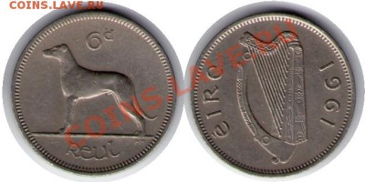 >L< Ирландия 6 пенсов Собака 1961 до 7.04.12 18:00 - Ирландия_6_пенсов Собака_61