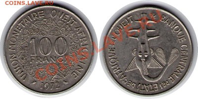 >L< Центральная Африка 100 франков 1972 до 7.04.12 18:00 - Центральная Африка_100_франков_72