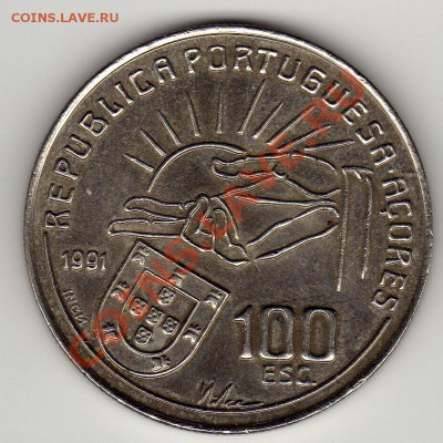 ПОРТУГАЛИЯ 100 ЭСКУДО 1991 КЕНТАЛЬ ДО 05.04.12 В 22Ч (1859) - img740