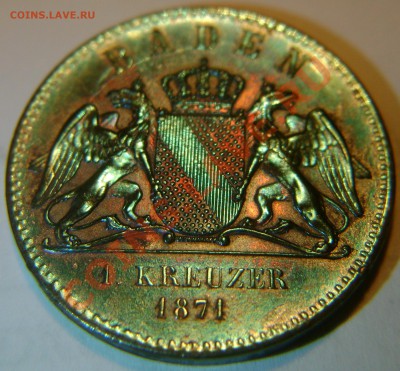 Баден 1 крейцер 1871 (Синяя) - 4