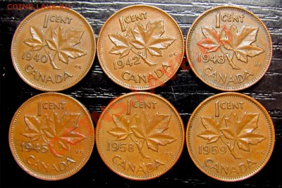 I31 Подборка 1¢ Канада 5 шт 40-42-43-45-58-59 10.04 в 22°° - I31 1c Canada 6 pcs _1