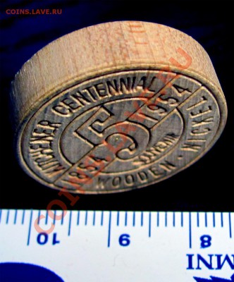 I41 Деревянный жетон Канада CITY OF KITCHENER 12.04 в 22°° - I41 Wood Token_3