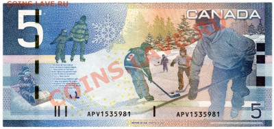 I42 Канада банкнота 5$ 2006 Хоккей до 11.04 в 22°° - I42 Canada 5$_2