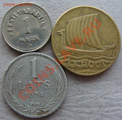 - Эстония,  Латвия -1 м 1922, 1 к 1934; 1 лат 1924- до 13.04 - 3 шт