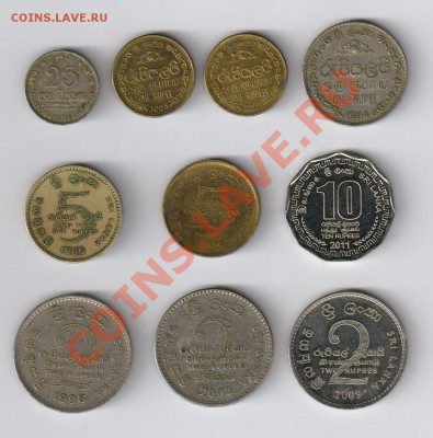 ШРИ ЛАНКА 10 монет до 16.04.2012г 21-00 - ШРИ ЛАНКА  -10 монет 001