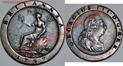 подборка английских монет с 1797 - georgius _3_1_penny_1797