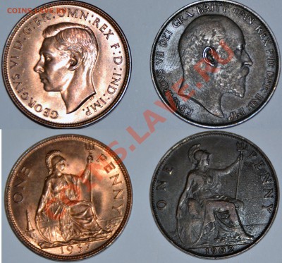 подборка английских монет с 1797 - penny_1902_1937