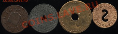 4 Иностранных жетона на опознание и оценку - 005