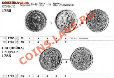 Копия пробной монеты: 1 копейка 1755 с вензелем до 16.04 22- - 1 копейка 1755-вензель-каталог.JPG
