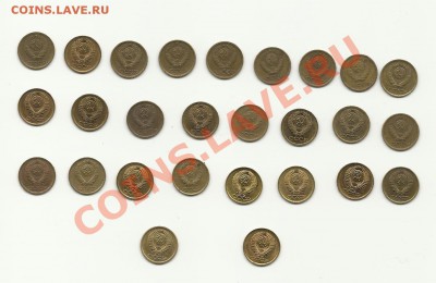 подборка однокопеечные монет ссср 27шт - 2 набор 1коп еечных монет