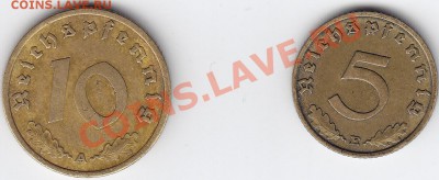 Германия 3-й рейх Алюм-Бронз 5,10 пф 1937А,38Е до 19.04 22:0 - IMG