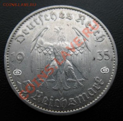 Третий рейх, 1935 г, 5 М серебро, до 17.04 в 21-00 мск - 35 5 м ж а