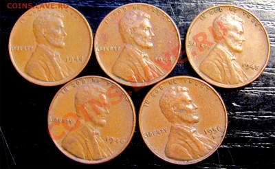 I55 США 1¢ подборка 5 шт. 1944-44-45-46-52D до 19.04 в 22°° - I55 USA 1c 44-44-45-46-56d 5 pcs_1