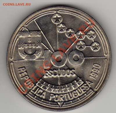 ПОРТУГАЛИЯ 100 ЭСКУДО 1990 ЗВЁЗДЫ ДО 19.04.12-22.00 (1859) - img275