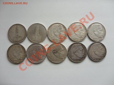 5 марочники 3 Рейха 10 штук 1934-1937 - 5 марок 10 штук - 2