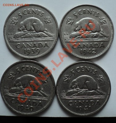 Канада 4 монеты 5 центов 1939-1942гг до 24.04.12 - DSC04143.JPG