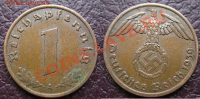 Германия 3-й Рейх 1 пф. 1939А до 22.04.12г. 21.00 мск - 1