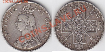 Англия Виктория Двойной Флорин 1890 до 26.04.12 22:00 - 1