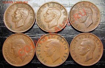 I77 Канада 1¢ 5 шт. 1940-43-49-50-51-52 до 27.04 в 22°° - I77 Canada 1c 40-43-49-50-51-52_2