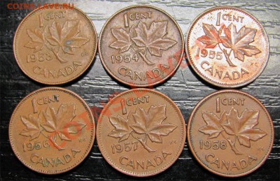 I78 Канада 1¢ 5 шт. 1953-54-55-56-57-58 до 27.04 в 22°° - I78 Canada 1c 53-54-55-56-57-58_1