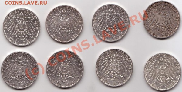 помогите с оценкой Германия, Кайзеррайх, 3 марки серебро с 1 - 10027.JPG