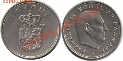 >L< Дания 1 крона 1963 до 29.04.12 20:00 - Дания_1_крона_63