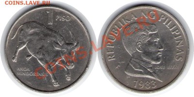 >L< Филиппины 1 песо Бык 1983 до 29.04.12 20:00 - Филиппины_1_песо Бык_83