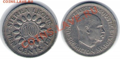 >L< Сиерра Леоне 10 центов 1964 до 29.04.12 20:00 - Сиерра Леоне_10_центов_64