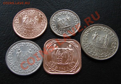 Наборы иностранных монет, 29 стран, ходячка, в основном унц - Суринам 2
