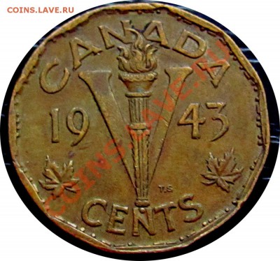 J10 Канада 5¢ 1943 Tombac George VI  до 07.05 в 22°° - J10 5c Canada 1943_1