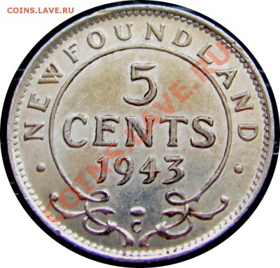 J23 Ньюфаундленд 5¢ 1943 XF до 09.05 в 22°° - J23 5c NFLD 1943 XF_1