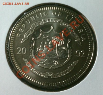 Монеты на монетах - Liberia 2002 $10 d