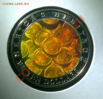 Монеты на монетах - Liberia 2002 $10