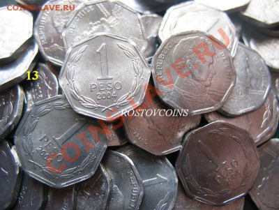 опт и розница - 13 ЧИЛИ 1 песо 2004 г. UNC = 15 руб. (от 5 шт. по 13.50 руб.).JPG
